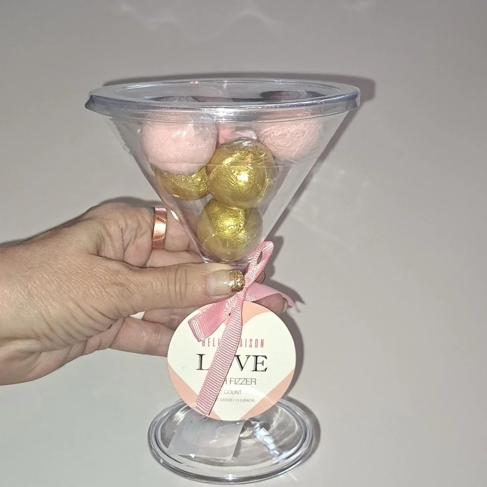 Beloved Bath Fizzer Set - Pink and Gold - 7pc Set